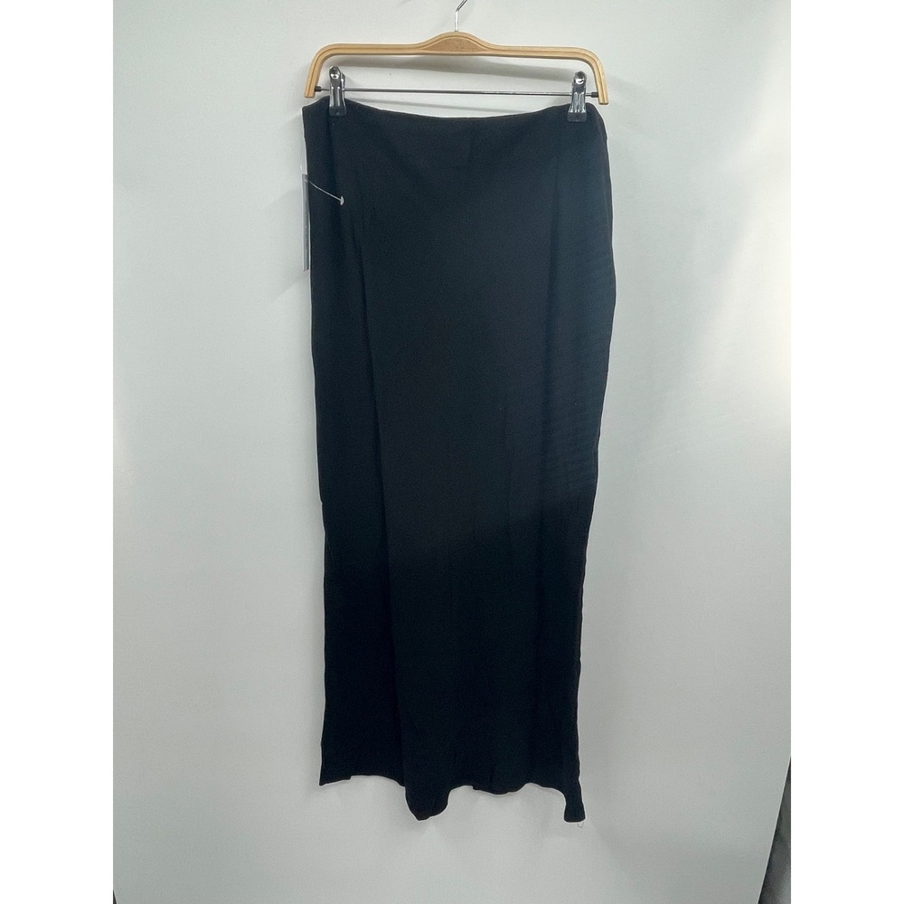 Princess Polly Jodie Maxi Skirt Women 12 Black Linen Blend Modest Minimalist NWT